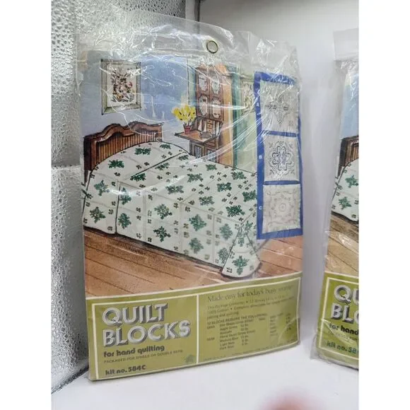 2 Kugel-Vogart VintageNOS Quilt‎ Blocks 584C 584A 14 Inch Sq 24 Total